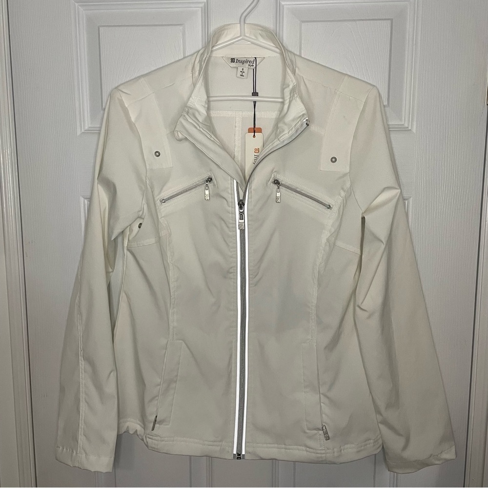 Inspired Style NWT White Golf Jacket Water Repellant Technology Small